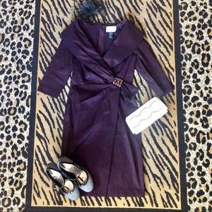 Beautiful David’s Bridal eggplant 3/4 sleeve dress
